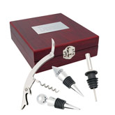 4 Piece Wine Service Set in Mahogany Box