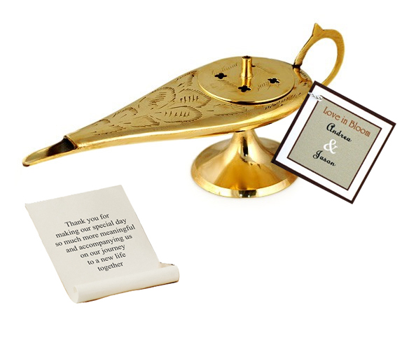 unknown Gold Aladdin Genie Lamp Incense Message Holder