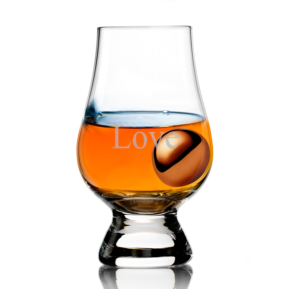 unknown Glencairn Whisky Glass and Stainless Steel Chilling Ball
