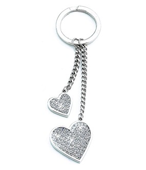 Personalized Glitter Heart Keychain