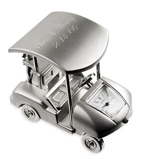 Engraved Golf Cart Clock