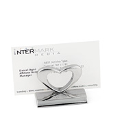 Silver Heart Business Card Holder