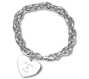 unknown Silver Heart Link Bracelet