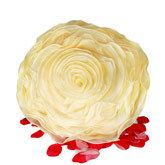 Personalized Ivory Organza Rose Wedding Pillow (New Arrival)