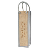 Personalized Jute Wine Bag with Rope Handle