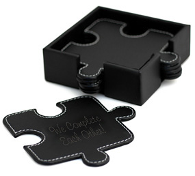 unknown The Perfect Fit Leather Puzzle Coasters (Set of 6)