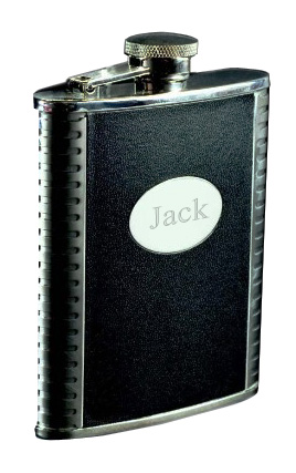 unknown Stainless Steel Leather Flask