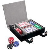 Leather Case Poker Cards and Chips Set - Available 6/10/13