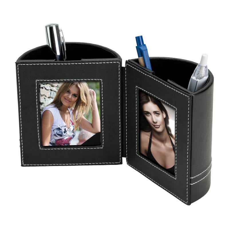 unknown Double Personalized Office Photo Frames Pen/Pencil Cup Holders