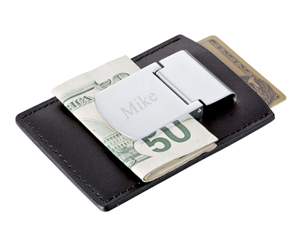 unknown Zippo Leather Credit Card and Silver Money Clip