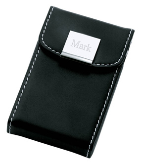 unknown Black Leather Business Card Case