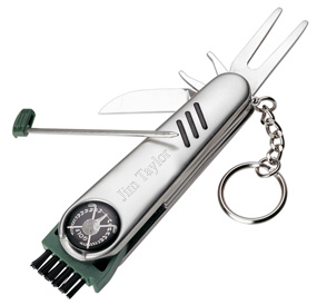 unknown 7 Function Stainless Steel Golf Tool Keychain