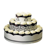 Love Bird Damask Wedding Cupcake Tower Display Kit