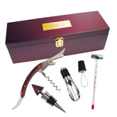 Mahogany Wine Box with Service Set