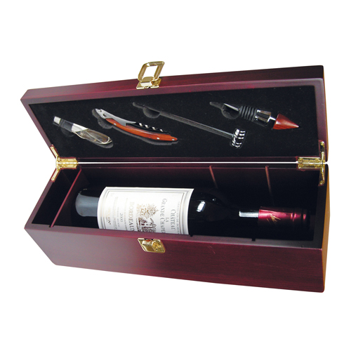 unknown Mahogany Wine Box with Service Set