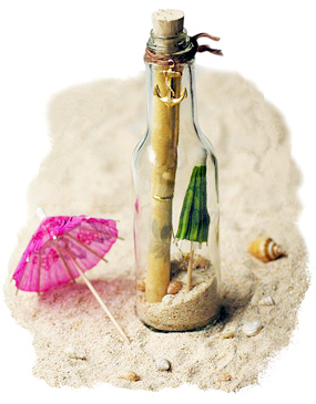 Invitation In A Bottle With Boat Anchor