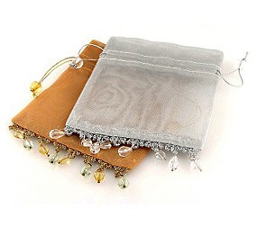 unknown Metallic Organza Chic Bead Bags (Set of 12)