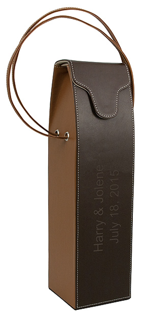 unknown Mocha Brown Wine Bottle Carrier