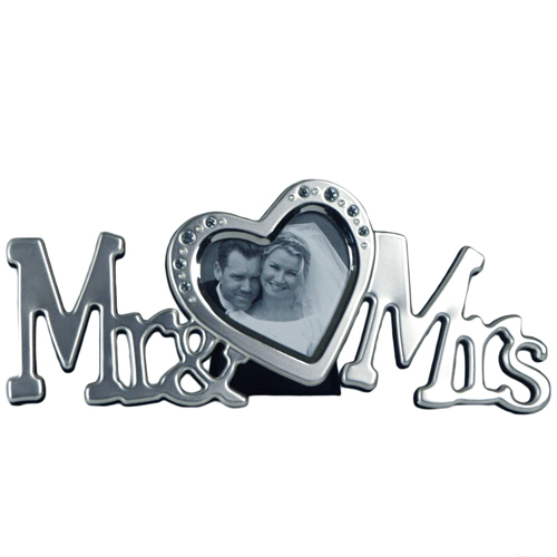 unknown Mr. and Mrs. Jewel Heart Picture Frame