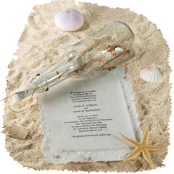 Message in a Bottle Invitation With Optional Mulberry Paper*