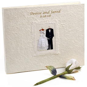 Bride & Groom White Wedding Guest Book*