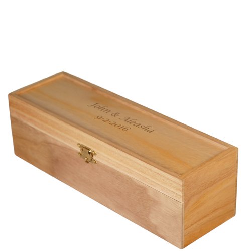 unknown Eco-Friendly Natural Wood Single Bottle Wine Chest Box