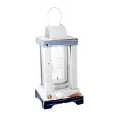 Nautical Beach Sea Shells Wood Candle Lantern (New Arrival)