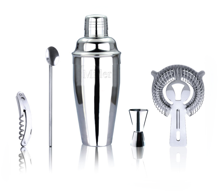 unknown 5-Piece Stainless Steel Cocktail Shaker Set