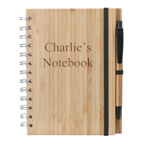 unknown Personalized Bamboo Notebook and Pen