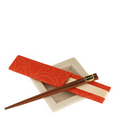 Personalized Chinese Wood Chopsticks in Lucky Red Pouch (New)