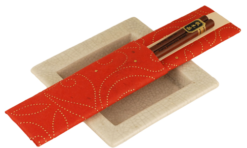 unknown Personalized Chinese Wood Chopsticks in Lucky Red Pouch