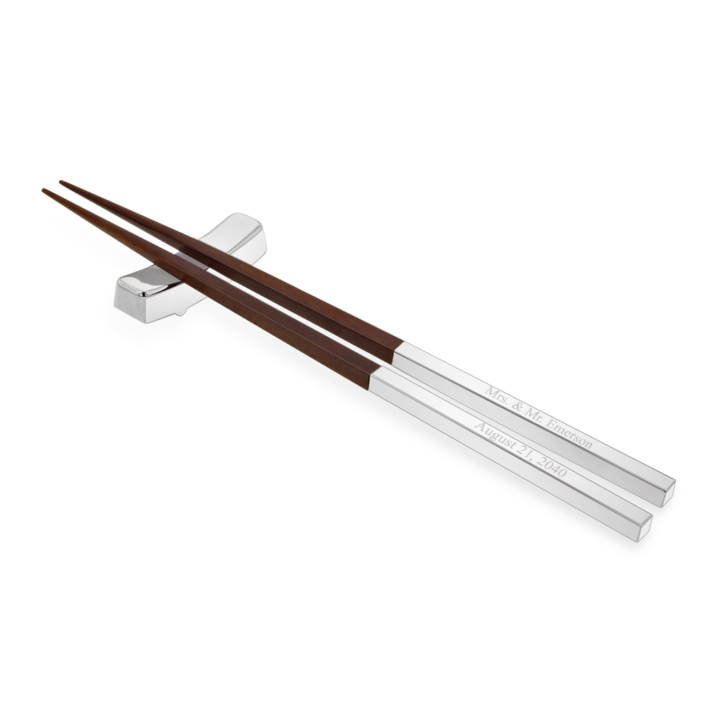 personalized silver chopsticks
