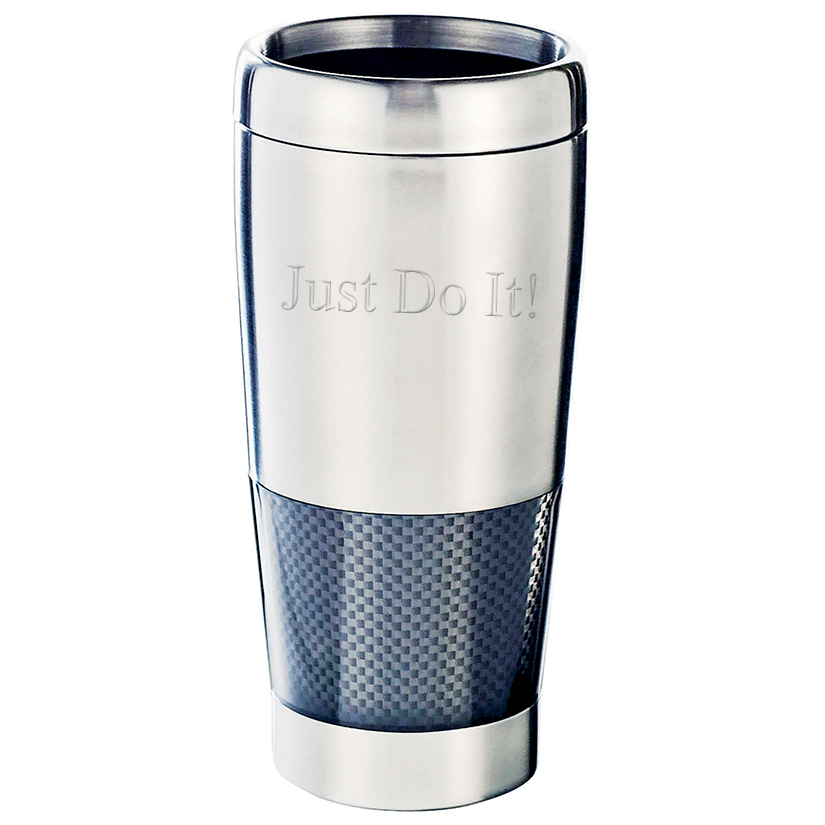 Personalized Skid-Proof Double Wall Stainless Steel Tumbler with Thumb-Slide Closure*