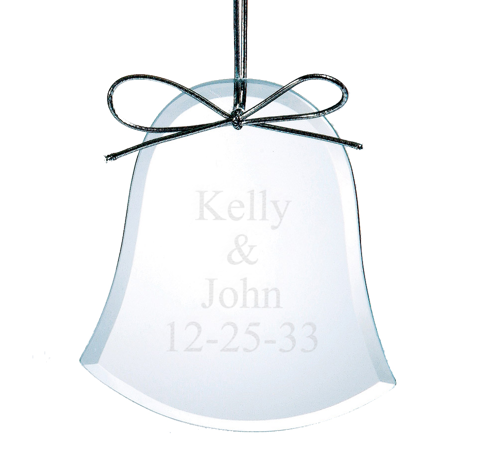 unknown Clear Glass Beveled Bell Ornament