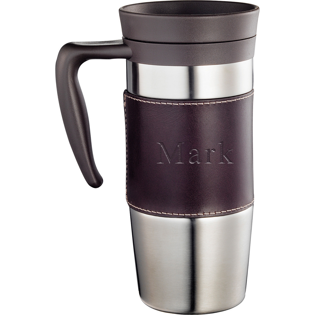 unknown Personalized Stainless Steel Leather Travel Mug