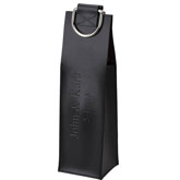 Personalized Magnetic Snap Closure Leather Wine Bag w/ Metal Handle