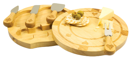 unknown Eco-Friendly Engraved Poker Chip Cutting Board With Cheese Accessories