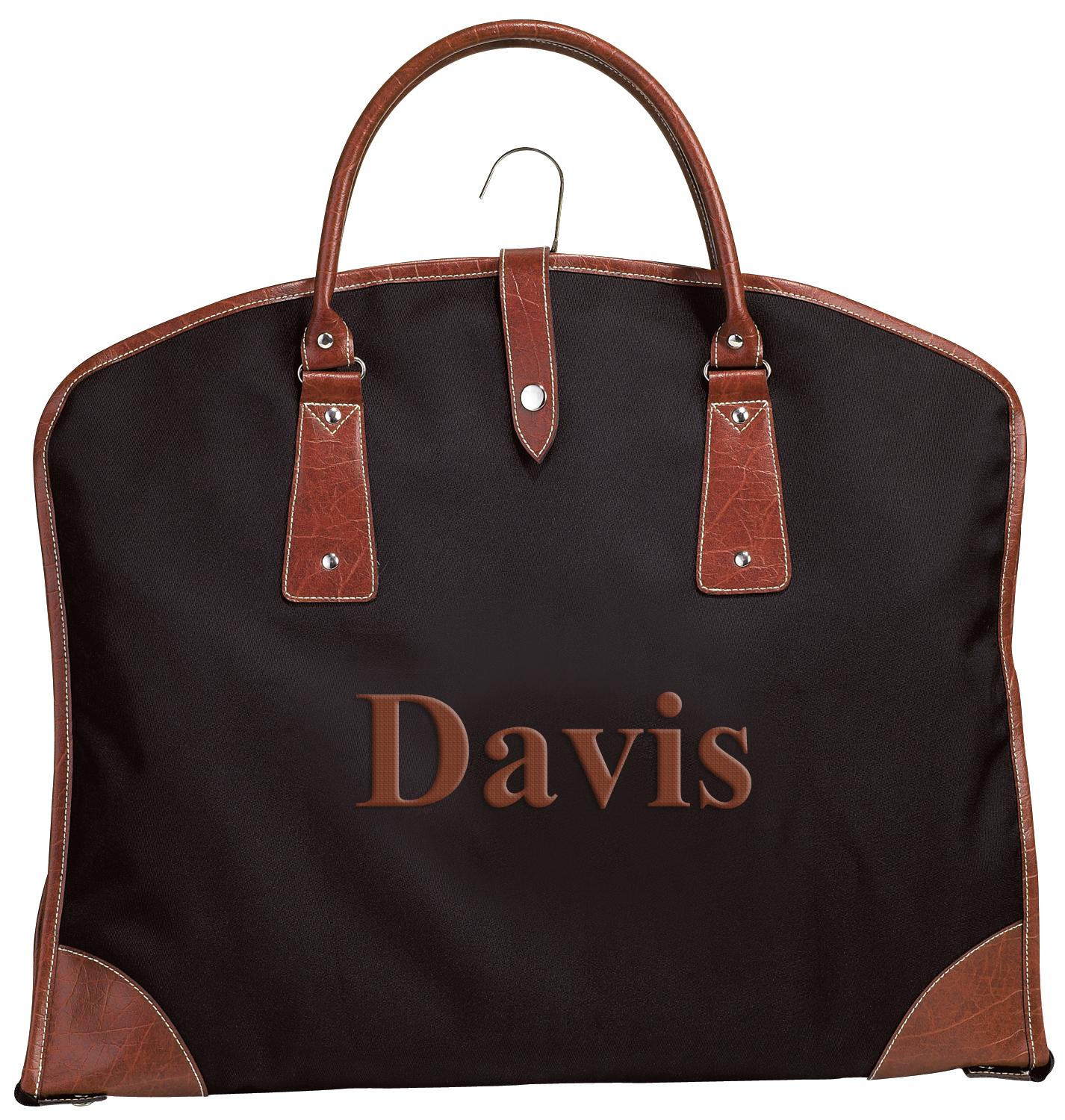 unknown Personalized Suit Bag with Leather Trim