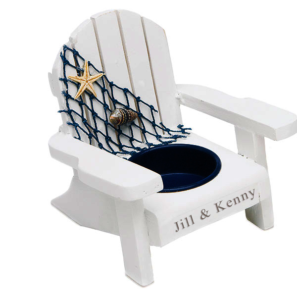 unknown Personalized Wooden Deck Chair Candle Holder