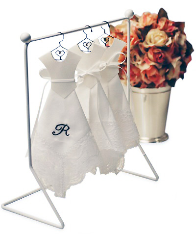 unknown White Cotton Lace Wedding Dress Hankie