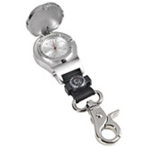 Chrome Pocket Watch with Compass