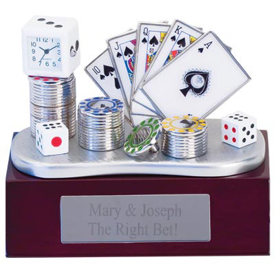 unknown Vegas Championship Poker Cards & Chips Clock Award