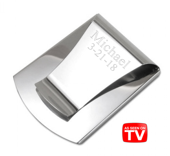 unknown 2-in-1 Polished Stainless Steel Smart Money Clip