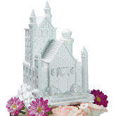 White Wedding Porcelain Castle Cake Topper