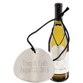 Personalized Silver Round Wine Bottle Tag