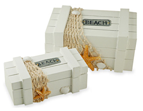 His & Hers Sandy Beach Star Fish Treasure Boxes