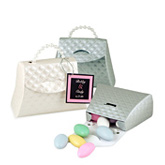 Quilted Design Satin Purse Favor Box