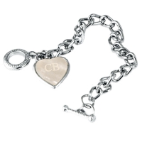 Seashell Heart Charm Bracelet w/ Simple Bar and Circle Clasp*