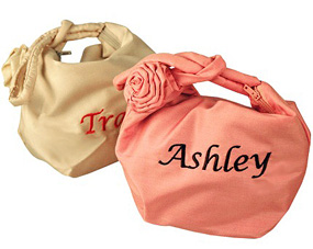 Silk Handbag with Rose Motif