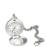 Long Chain Silver Mirror Pocket Watch
